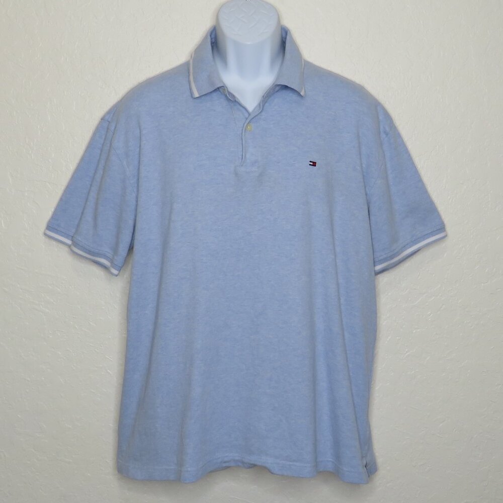 Tommy Hilfiger* Men's Short Sleeve 2 Button Down Straight Hem Polo Shirt~Size XL